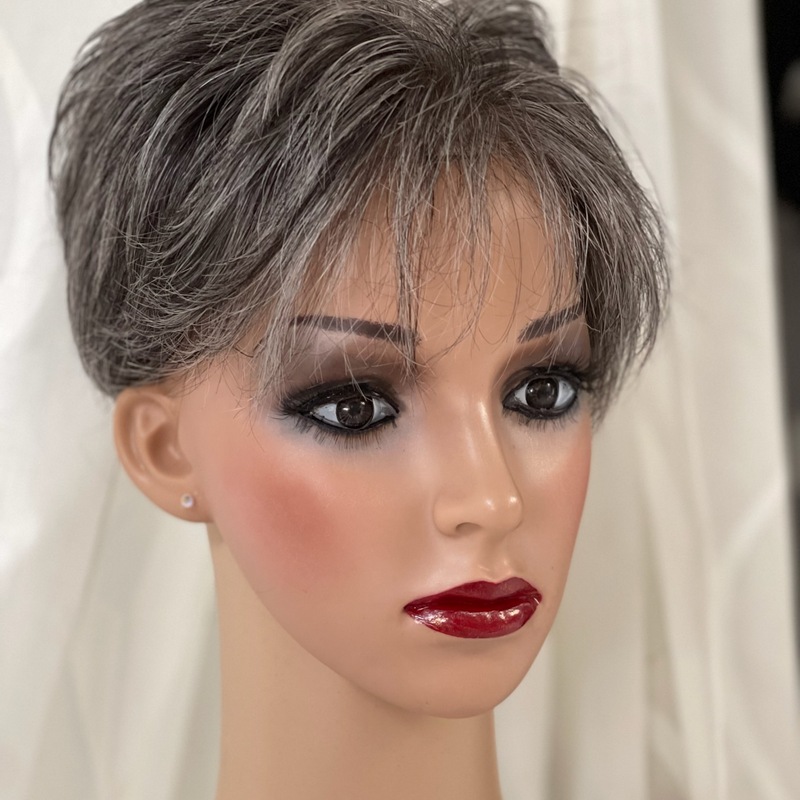 Custom Human Hair Hand Tied Form Fitted to Client.  Color Highlights to Spec.  Medical wig cranial prosthesis